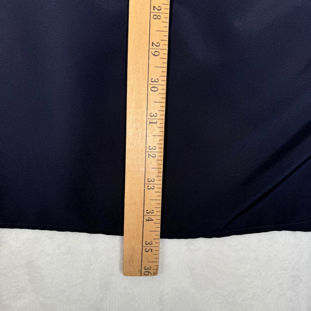 Lands End Navy Blue Pleated Neck Shift Dress Womens Petite 12 PL | Work Casual - Picture 8 of 9